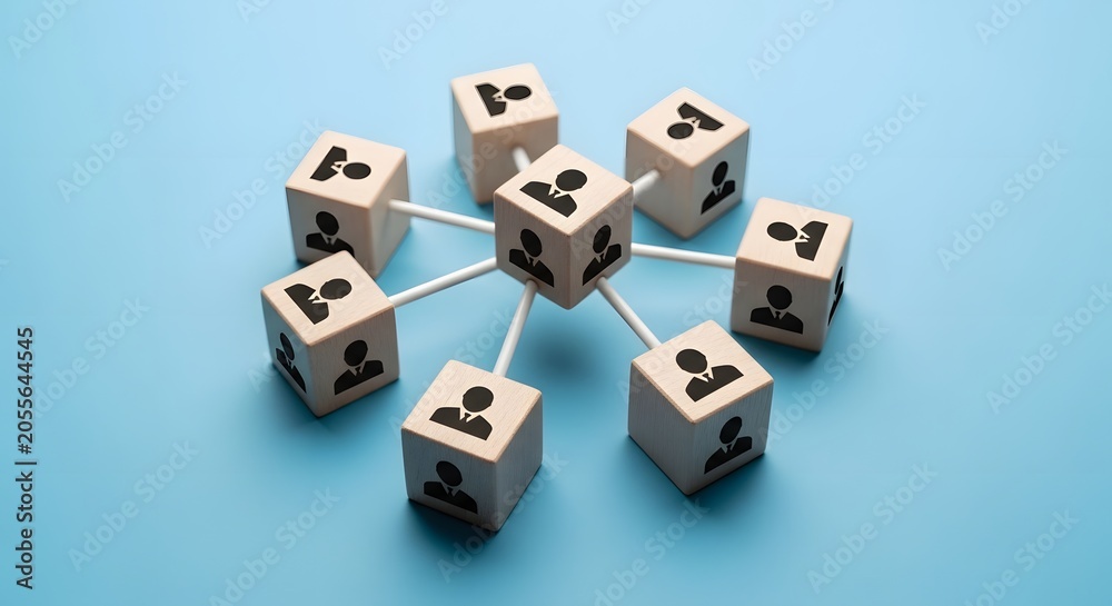 Obraz premium International friendship day wooden blocks representing global connections and collaboration