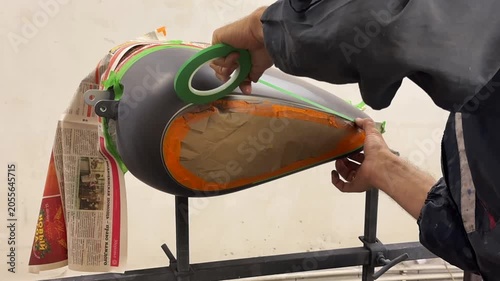 Repairing and painting motorcycle details