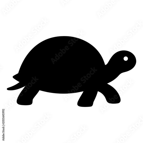 Black turtle silhouette isolated on transparent background, perfect for marine wildlife designs, ocean conservation logos, vinyl decals, and laser engraving