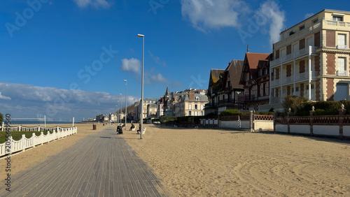 Obraz na plátně Seaside resort on the English Channel coast of Trouville-sur-Mer, Normandy, France, October 20, 2025