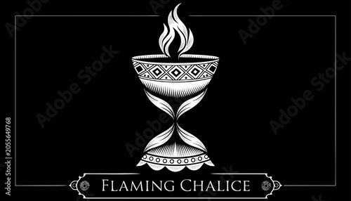 Photos Very beautiful black-and-white engraved vector illustration featuring the FLAMIN