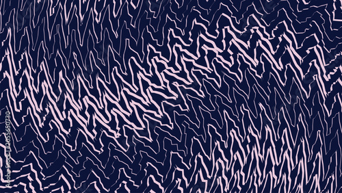 Abstract wavy lines pattern in light pink on dark blue background