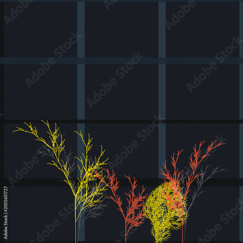 Quadro em tela Eco-Brutalism Generative Art featuring Radioactive Yellow and Dark Slate