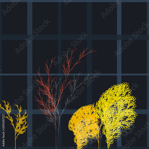 Tableau sur toile Eco-Brutalism Generative Art featuring Radioactive Yellow and Dark Slate