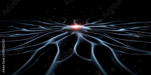 Abstract Network Waves with Luminescent Center in Dark Space