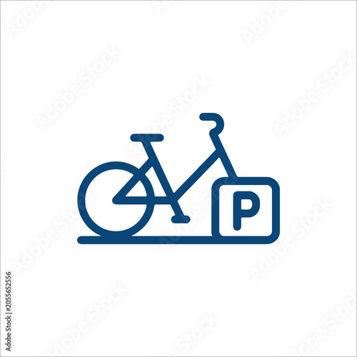 Bicycle Parking Area, Dedicated Bike Park Zone Line Icon