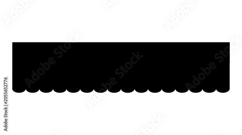 Black Scalloped Top Edge Banner Border Transparent PNG Design Element