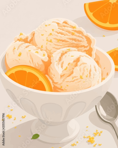 Foto Mandarin ice cream, citrus ice cream, citrus, aphrodisiac ice cream, ice cream p
