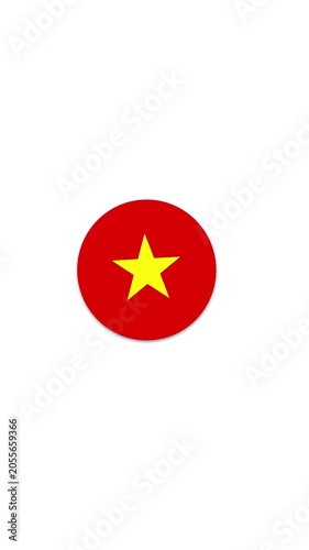 Vietnam Flag Button Icon Animation