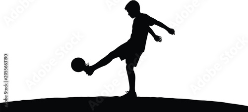 Foto 2026 fifa world cup logo concept soccer player silhouette kicking ball for champ
