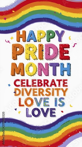 colorful rainbow wave vector poster celebrating diversity with festive text and welcoming banner