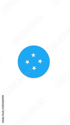 Micronesia Flag Button Icon Animation