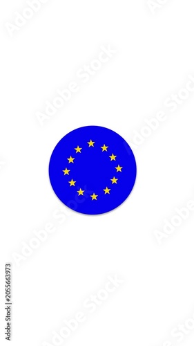 European Union Flag Button Icon Animation