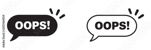 Tableau sur toile Oops speech bubble vector icons set, mistake alert dialogue icons for messaging,
