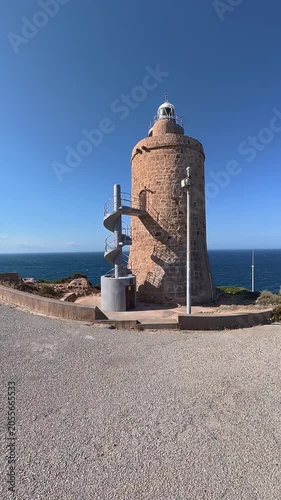 Faro Camarinal en el cabo de Gracia del municipio de Tarifa, Andalucía