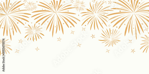 Gold fireworks pattern with stars a celebratory vector illustration