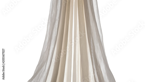 Schilderij op canvas Flowing pleated fabric with soft folds, isolated on transparent background