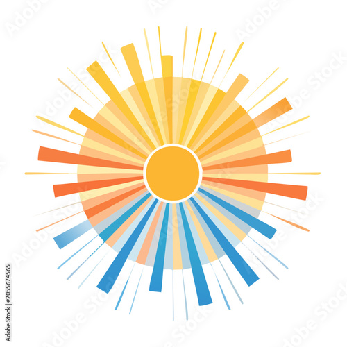 Colorful Sunburst Graphic Vector Illustration
