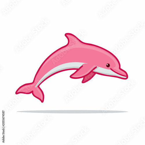 Cute Pink Dolphin Illustration