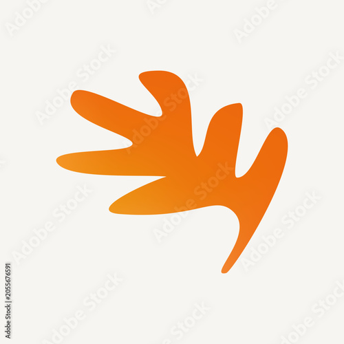 Φωτογραφία Abstract orange leaf silhouette design vector