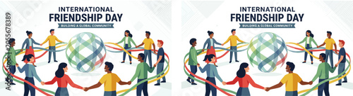 International Friendship Day Global Unity and Cultural Diversity Vector Set