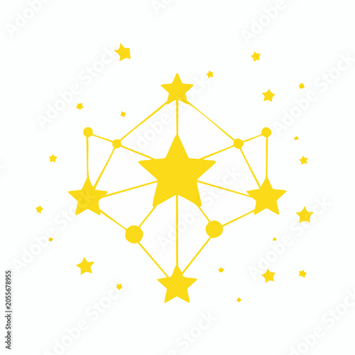 Yellow Star Constellation Graphic