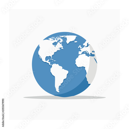 Flat design world map icon