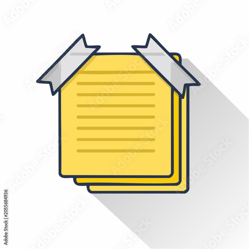 Stack of Yellow Sticky Notes with Tape