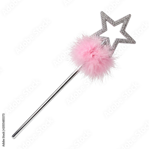Sparkling Star Magic Wand with Pink Feather Pom Pom