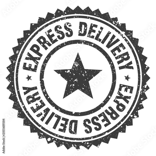 Canvastavla express delivery black grunge round stamp. express delivery stamp