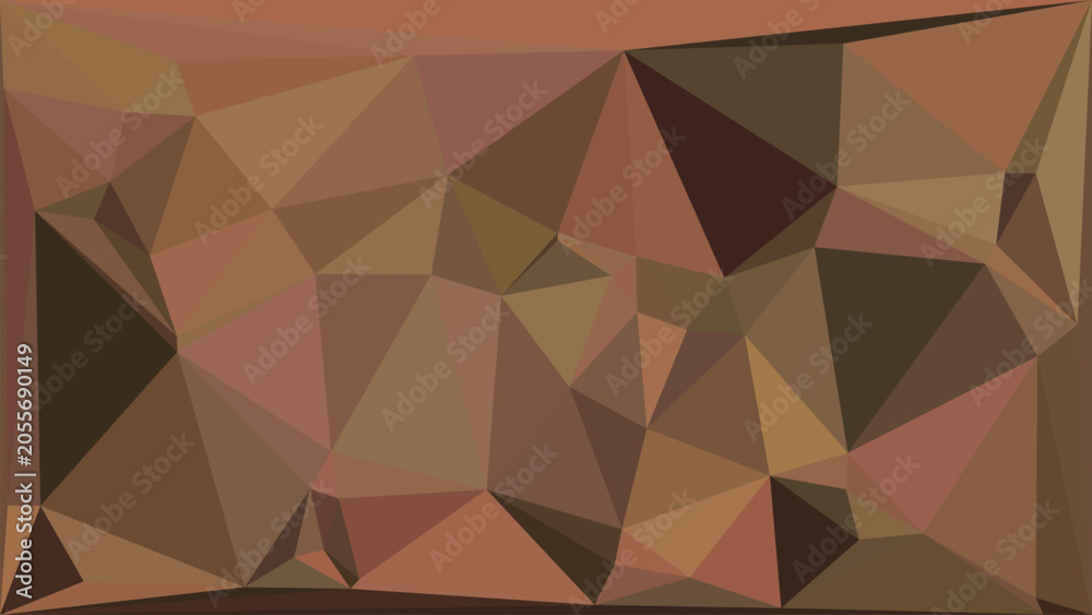 Fototapeta premium Muted earth tone geometric low poly background with subtle triangular facets and dark shades