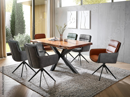Cuadro en lienzo modern luxury dining room interior, 3d render