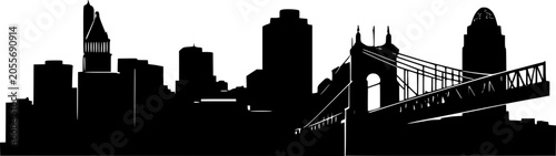 Canvastavla Cincinnati Skyline Silhouette