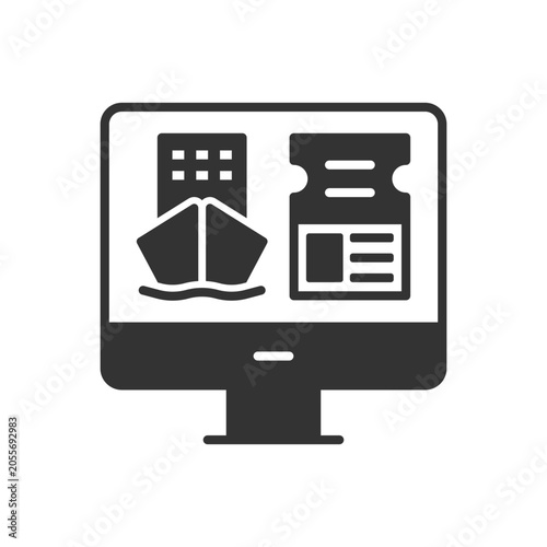 Cruise Ship Ticket Icon - Online Booking Computer Icon