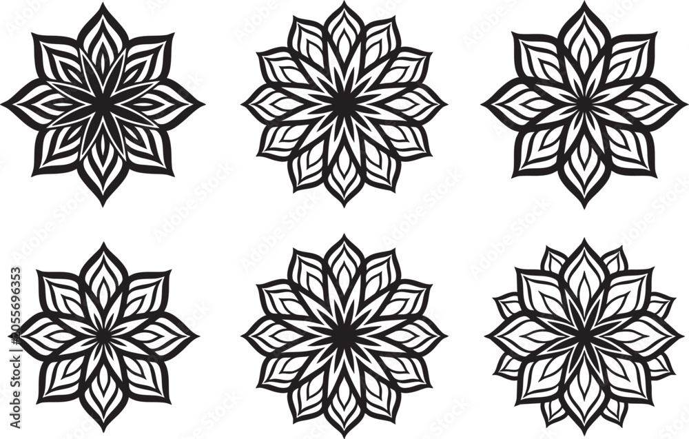 Obraz premium Bohemian Decorative Mandala Elements Set