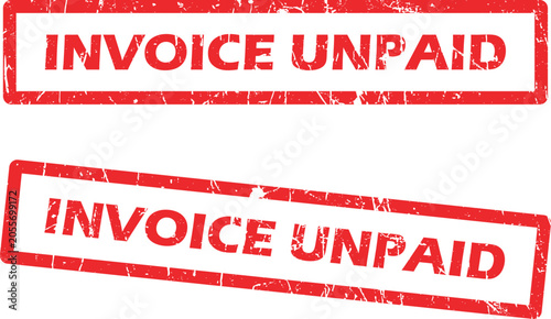 Fotografía Red grunge rubber stamp vector design with the text invoice unpaid for business documents
