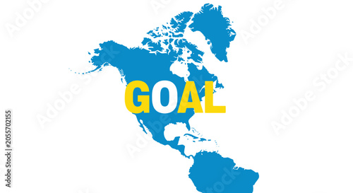 Konstfotografi Goal Concept on World Map.