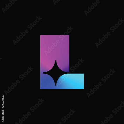 Letter L Spark Logo Design for Startup, Technology, Vector Illustration.