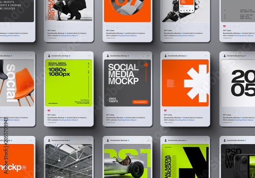 Social Media Post Mockup Set V2 - (15 Objects) 