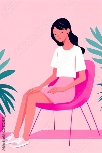 woman sitting calm relax