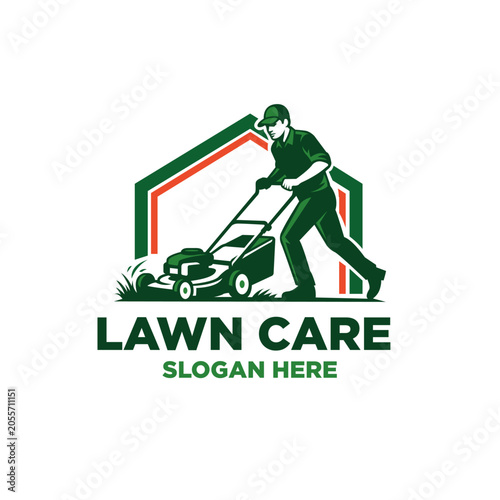 Illustration of Lawn care Logo Design Vector Illustration
