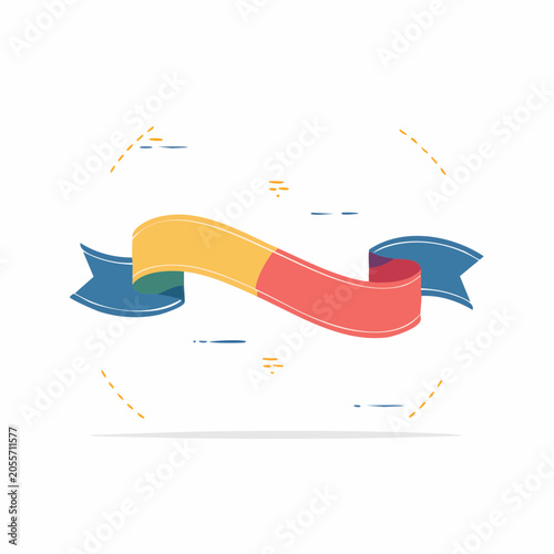 Colorful Ribbon Banner with Abstract Elements