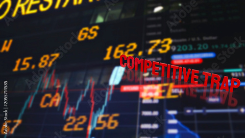 Canvastavla Competitive Market Trap Warning 3d render.