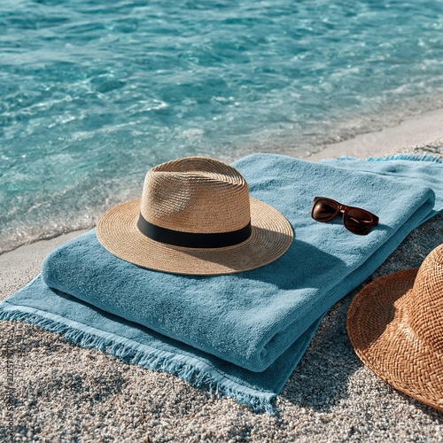 Summer Beach Towel Mockup on Pristine Sandy Shore