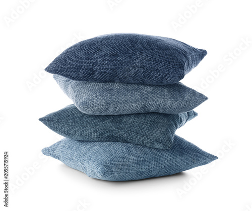 Stacked blue decorative pil...