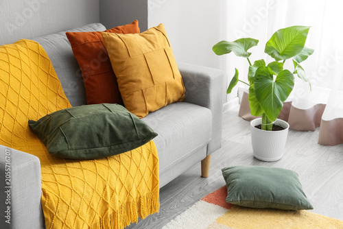 Cozy living room interior w...