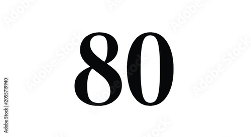 Elegant black eighty on a plain white background suitable for graphic design.