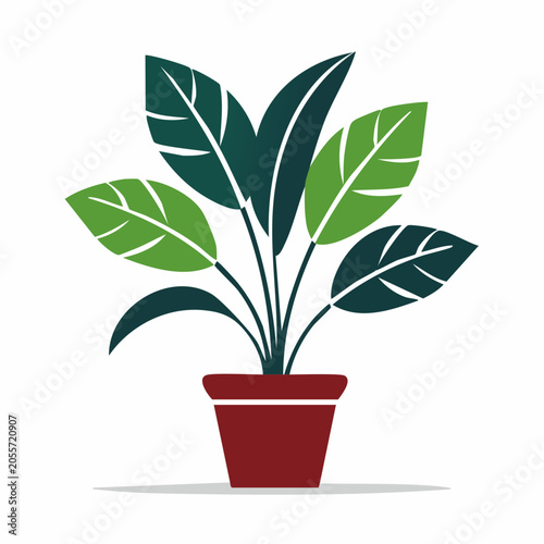 Stylized Potted Plant Illustration