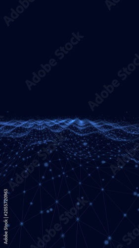 Blue network connections abstract background for corporate presentations, data visualization, 3D render