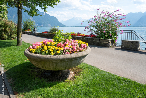 Foto Panorama of town of Montreux, Switzerland